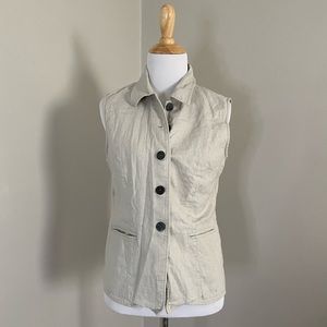 Vintage Kathie Lee tan button down vest